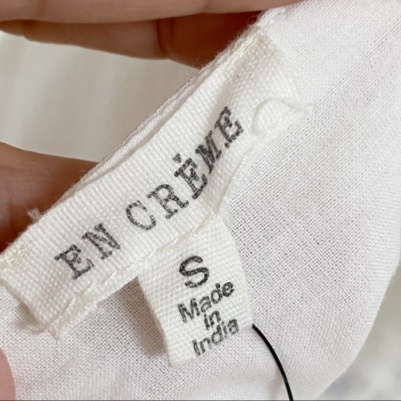 En creme white with blue embroidered vneck sleeveless tunic dress NWT - Picture 7 of 7